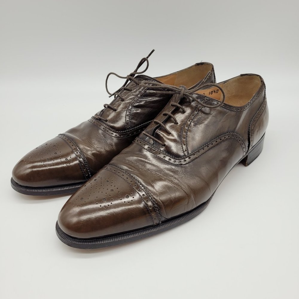 Salvatore Ferragamo Brown Lace-up Oxfords - Size 10.5D